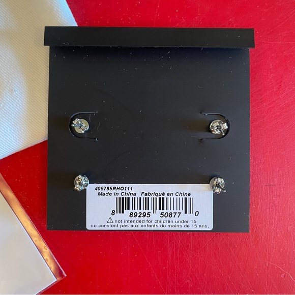 Coach Signature C Stud‎ Earring Set Silver Rhinestone Brand New Never Worn - Picture 2 of 4